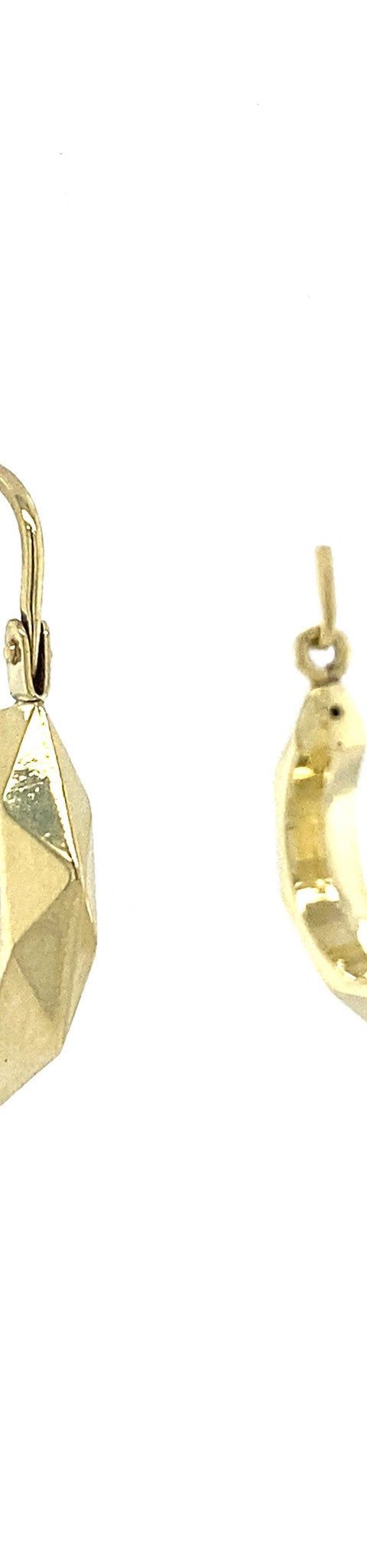 Vintage 14K Gold Fancy Hoop Earrings